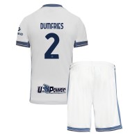 Camisa de time de futebol Inter Milan Denzel Dumfries #2 Replicas 2º Equipamento Infantil 2024-25 Manga Curta (+ Calças curtas)